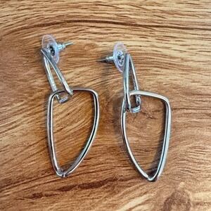 Marlyn Schiff Silver Geometric Interlocking Dangle Earrings OS